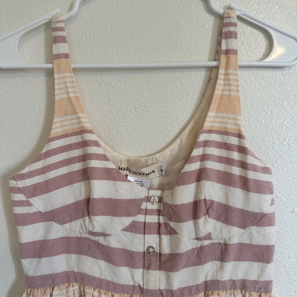 Mara Hoffman Cotton Stripped Button Dress - Picture 7 of 13